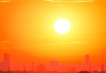 Heatwave sparks renewed calls for legal maximum workplace temperature amid ‘heat strike’ A city skyline silhouetted against a vivid, orange sunset sky.