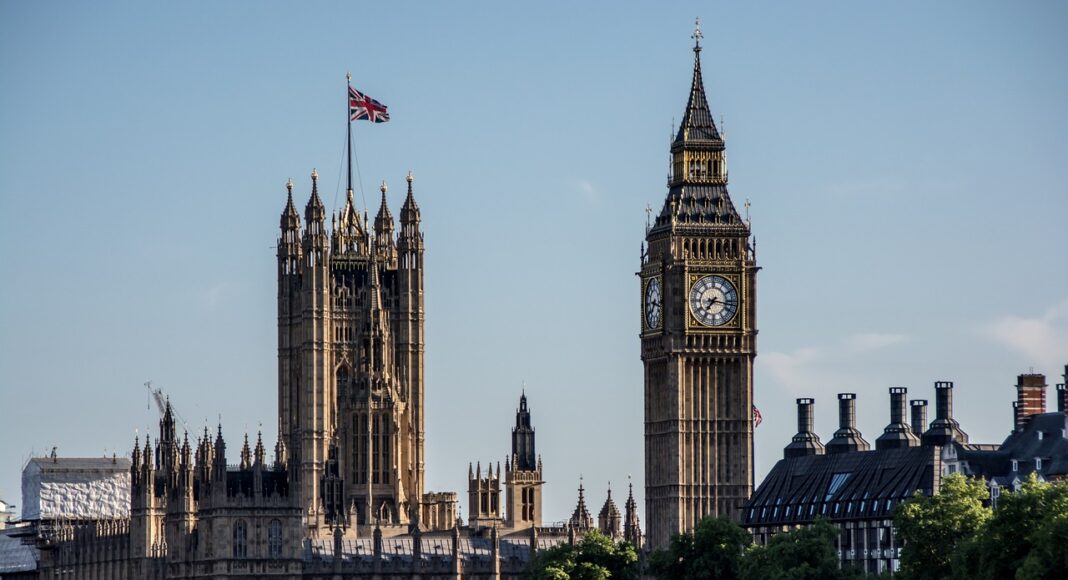 The UK parliament buildings.