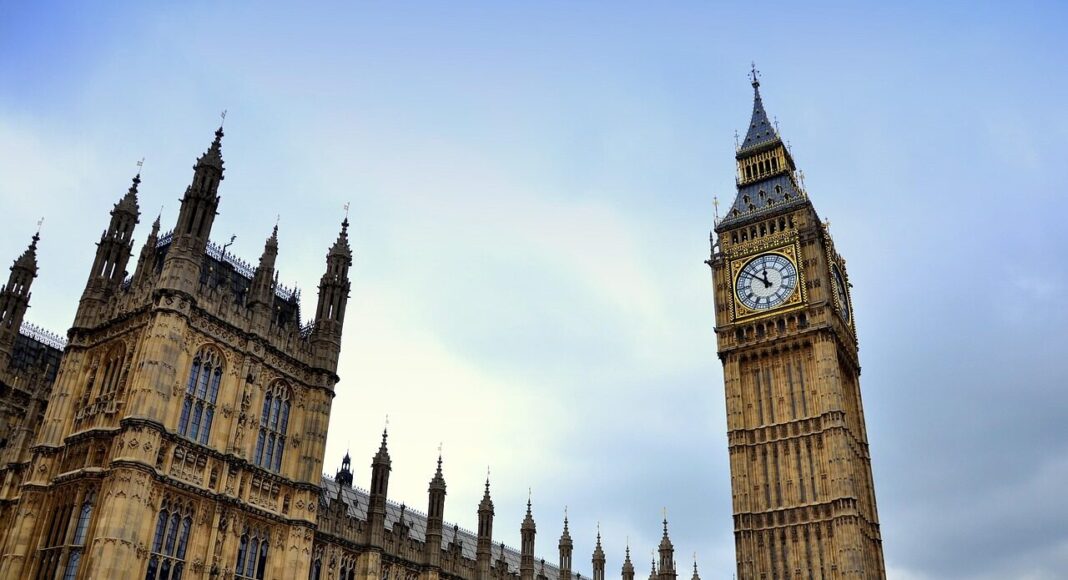 The UK parliament buildings.
