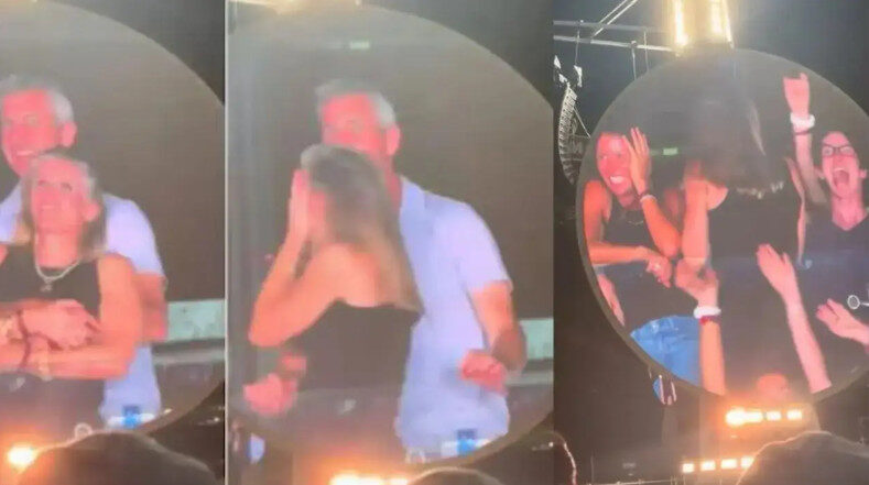 Andy Byron and Kristin Cabot are caught on camera embracing.