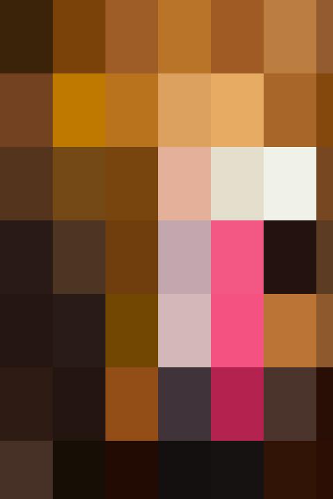 A woman in a pink sweater and HR scarf.