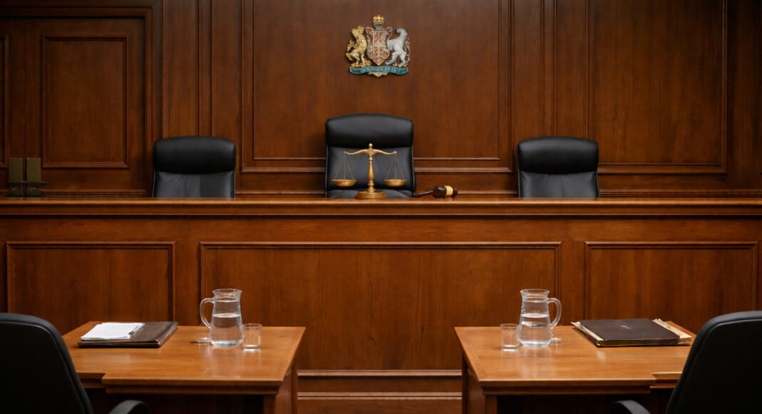 A tribunal courtroom.