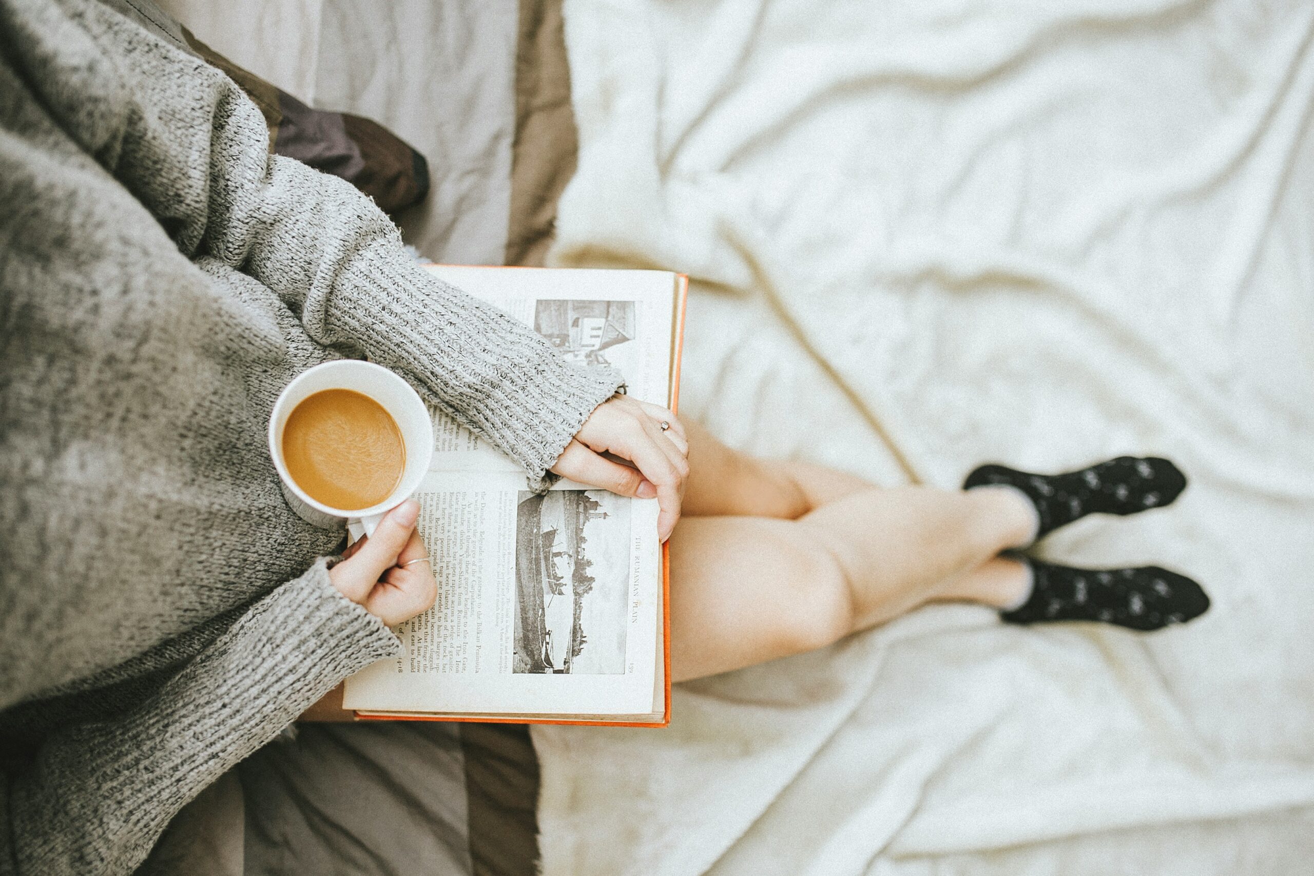 Woman sitting with a book