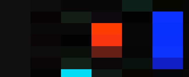 A series of concentric circles with a red central circle surrounded by alternating dark and bright rings, predominantly blue, evokes feelings reminiscent of Blue Monday.