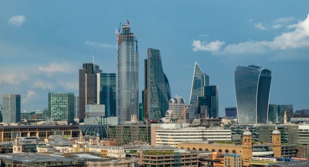View of London skyscrapers.