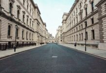 Civil service attendance row raises questions over remote work oversight Government buildings in London.