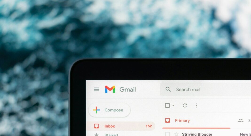 A laptop displaying Gmail.