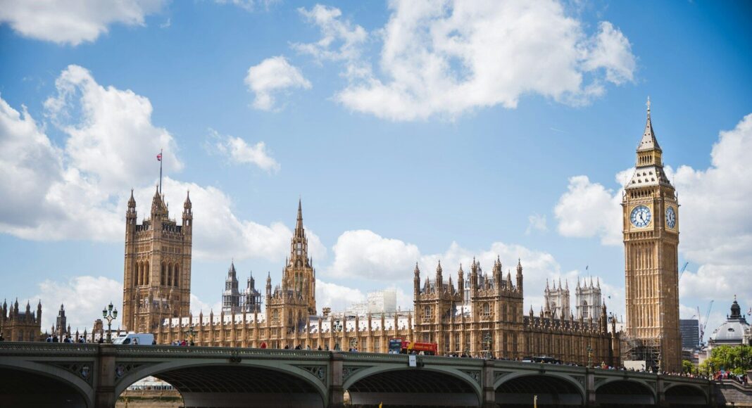 UK parliament buildings.