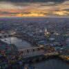 An aerial view of central London.