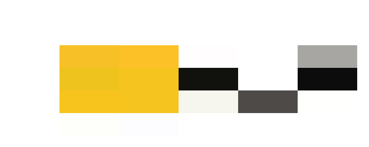 Yellow circles and the text 
