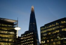 Pay awards rise to 3.2% as employers balance caution with hiring pressures The Shard towers above other london buildings at dusk.