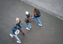 UK risks ‘lost generation’ as youth unemployment crisis deepens A group of young people walking down a street, viewed from above.