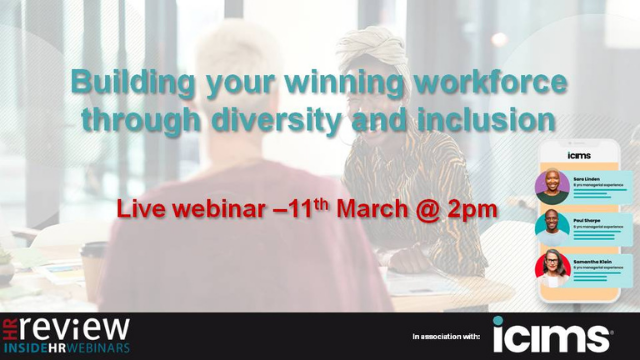 A promotional banner for an HR webinar titled 
