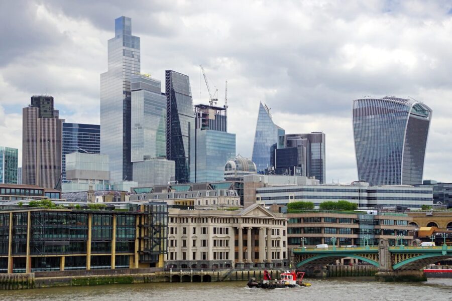 Photo by Martti Salmi The City financial district in London as seen from across the Thames.