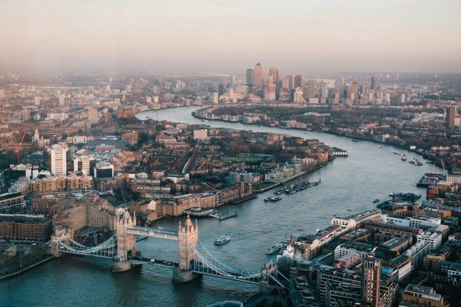 Aerial photography of London skyline during daytime.