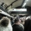 People about to board a Tube in London.